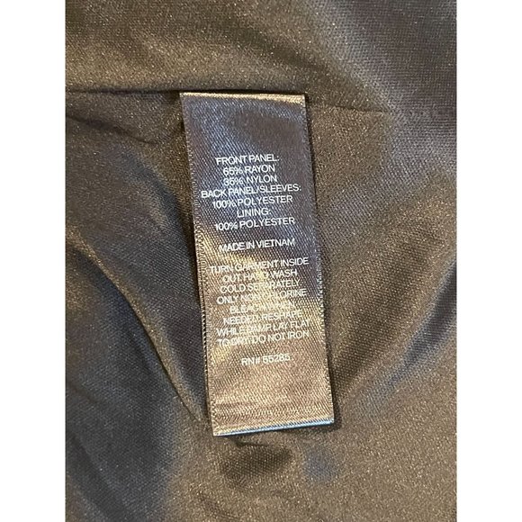 Express Women Velvet Burnout Deep V-Back Long Sleeve Dress Geometric Black SZ XS - Picture 9 of 10